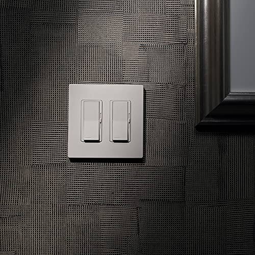 Lutron Claro Light Switch Cover Plate, 2 Gang Wallplate, Satin - color: Snow, size: 1 Pack