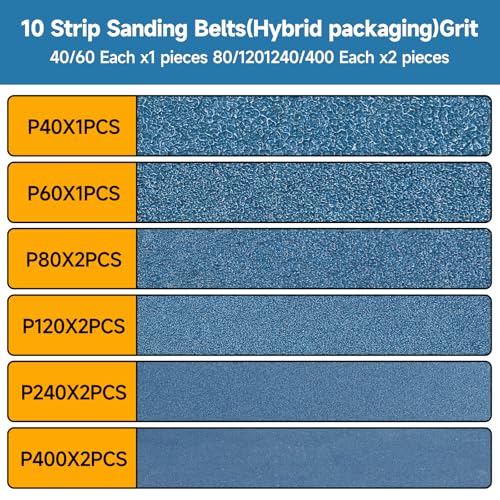 10-Piece Premium 4 x 36 Inch Zirconia Sanding Belts 40-400 Grit - color: Mix Grit, size: 4x36 Inch
