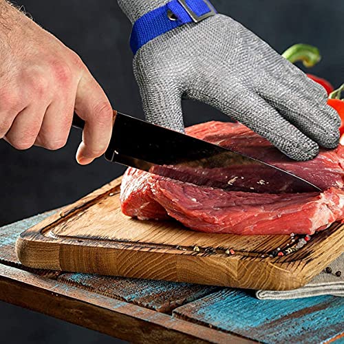 Schwer SlicePro ANSI A9 Cut Resistant Glove PR1707, Food Grade Stainless Steel Wire Metal Gloves, Cutting Gloves for Kitchen, Meat Cutting, Oyster Shucking, Fish Fillet, （M, 2 PCS） - size: Medium (Pack of 2), style: 2.0 Steel Wire+hppe