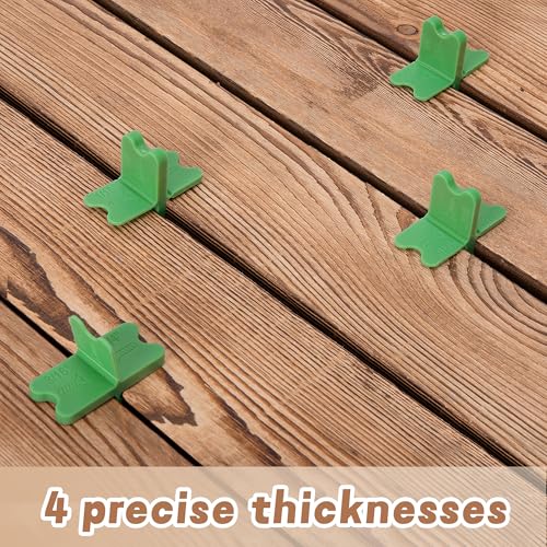 4 Pcs ABS Deck Spacer Tool, 4 Thicknesses Green Deck Board Spacers - color: Green-4