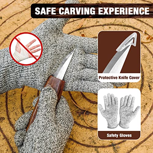 Wood Carving Kit, 23pcs Wood Carving Tools with 4 Wood Carving Knives 5 Detail Knives 9 Blocks, Whittling Kit DIY Hobbies for Adults