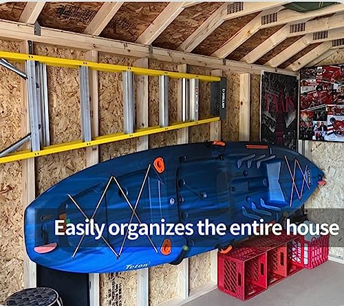 Aweilan Garage Storage Heavy Duty Hooks, 15Inch Jumbo Arm Kayak Rack, Heavy Duty Wall Hooks for Canoe, Ladder, Bicycle, Folding Chairs, Surfboard, Snowboard, Hose and Tools (4 Pack) - style: 4 Pack