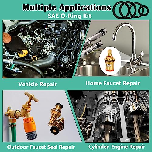 XBVV 28 Size 650 Pcs Faucet Rubber Washers Kit and SAE O Ring Assortment Set for Assorted Plumbing Faucet Sealing Repair