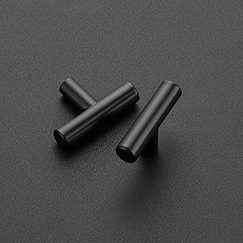 Ravinte 1 Pack Black T Bar Cabinet Knobs 2in Dresser Knobs Single Hole | Matte Black Finish, Solid Metal, Easy Install, Screws Included, Hardware, Kitchen, Bathroom, Drawers, Cabinets - color: Black, size: 1 Pack, style: Round