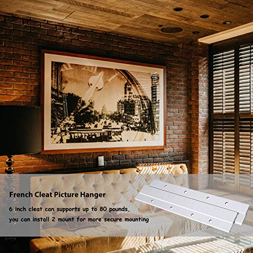 French Cleat Picture Hanger, Aluminum Z Hanger Interlocking Wall Mounting Bracket Hardware(6inch-2Pairs) - size: 6 Inch-Standard