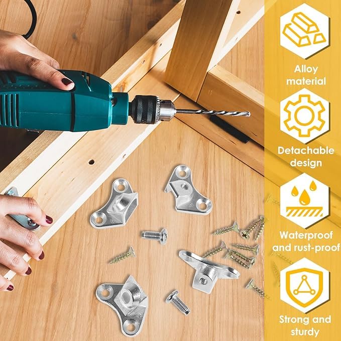 24Pack Butterfly Corner Bracket Detachable Corner Brace Alloy Right Angle L Bracket with Screws, Butterfly Shape Corner Fastener for Wood Furniture Cabinet Shelves Table Chair Bed (Nickel)