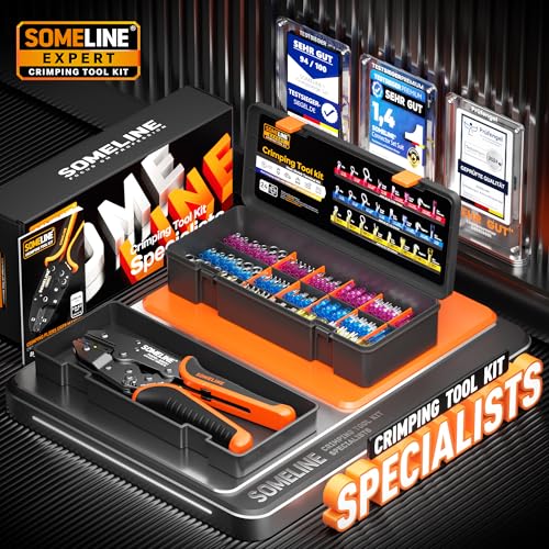 SOMELINE Crimping Tool Kit, 22-10 AWG, 24 Types Heat Shrink Wire Connectors