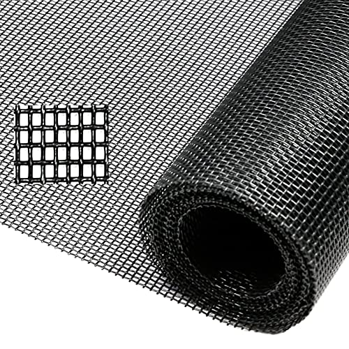 Tooltriz Pet Proof Window Screen Replacement, 39 inch W x 100 inch L, Upgraded Thicken Charcoal Mesh for Sliding Pet Screen Door Repair - Screen Door Protector for Dogs Patio Screen mesh - size: 39“ W x 100" L