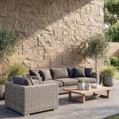 HOMCOM 3D Faux Stone Wall Panels Water-Resistant 4' x 2' Beige - color: Beige