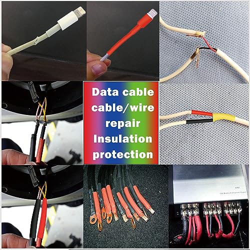 Heat Shrink Tubing Kit + 300W Mini Heat Gun for Shrink Tubing – 240pcs 3:1 Ratio Adhesive Lined Waterproof Heat Shrink Tubing for Wire Shrink Wrap - size: Shrink Ratio 3:1 & with case