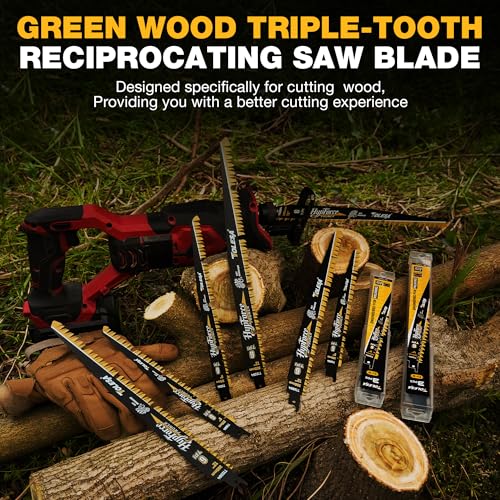 TOLESA Reciprocating Saw Blades, 12-Inch 6TPI for Wood Pruning, 3-Pack - size: 12 Inch
