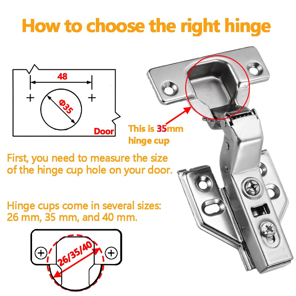 40Pcs Soft Close Inset Cabinet Hinges with Clip-On Plate - color: Inset, size: 40 Pieces