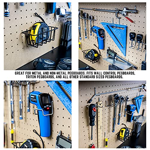 Hiltex 53108 100 Piece Metal Peg Board Hooks and Accessories Set, Pegboard Hooks Assortment, Bins & Hooks for Crafts, Organizer for Garage, Peg Board Tool Utility Hook, 1/4 Pegboard Hooks Accessories - style: 100 Piece: Hooks, Basket, and Tray