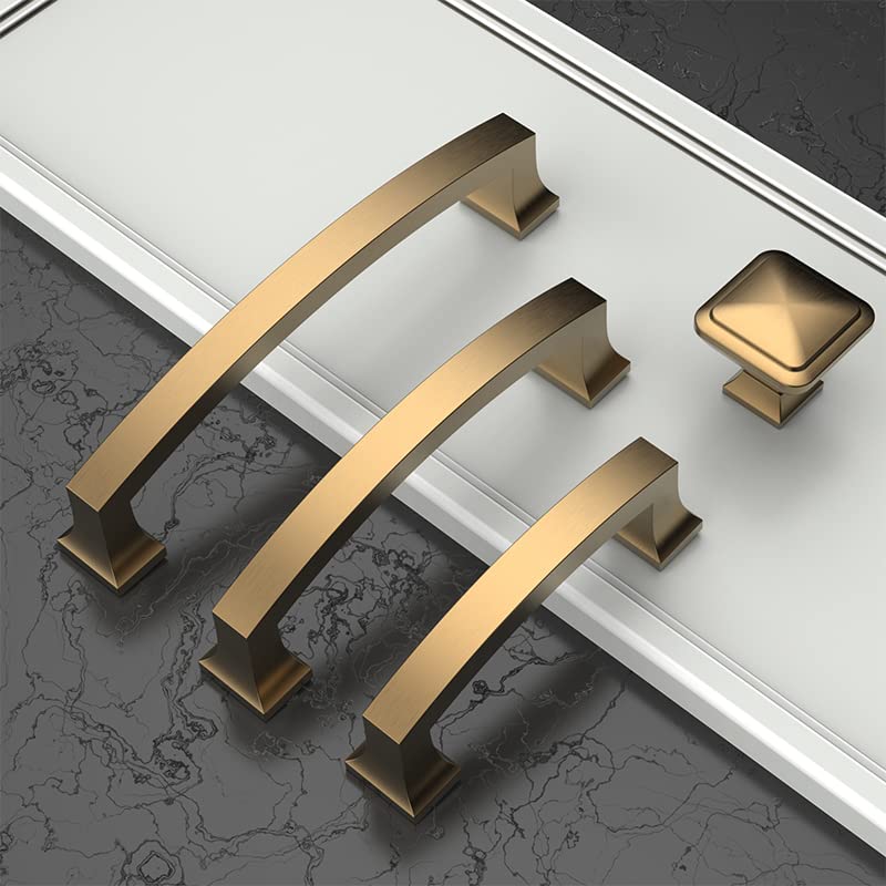 Asidrama 20 Pack 3 Inch(76mm) Hole Centers Champagne Bronze Kitchen Cabinet Handles, Gold Cabinet Pulls Kitchen Cabinet Hardware for Cupboard Drawer Pulls - color: Champagne Bronze, size: 3" Hole Center, style: 20 Pack