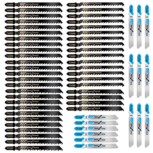 60Pcs Jigsaw Blades Set, Contractor Assorted T Shank Jig Saw Blades