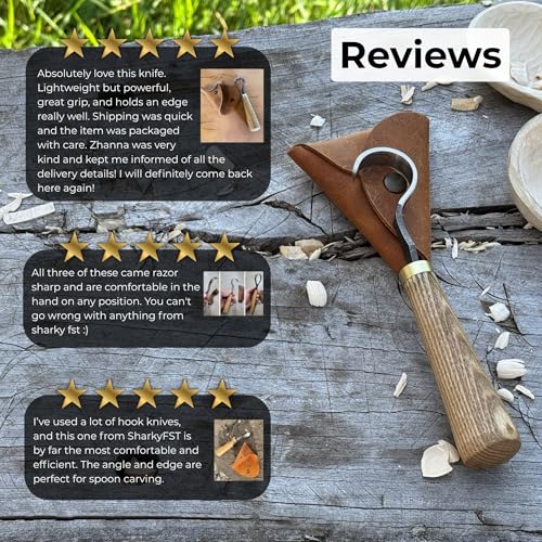 Sharky Spoon Carving Hook Knife 1.2 In (3 cm) Blade