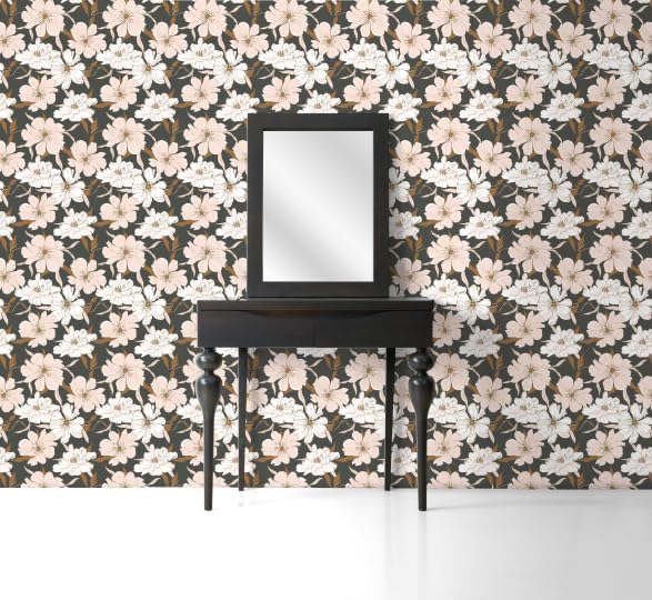 Main Street Peel and Stick Wallpaper Sheets, Peony Party, 12-Pack - style: Peony Party