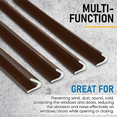 Adhesive V Shape Weatherstrip, Weather Stripping Door Seal Strip Foam Door Frame Insulation Side Jamb Bottom Groove Gap Filler Soundproof V Weatherstripping (Dark Brown, 1/2 in x 1/2 in x 26 Ft) - color: Dark Brown