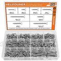 325 Pieces #6#8#10 Wood Screws Set, HELIFOUNER 8 Sizes Phillips Countersunk Head Self-Tapping Screws Assortment Kit, Phillips Flat Head Wood Screws, 304 Stainless Steel - size: #6#8#10