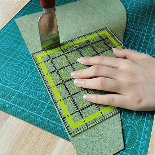 UOOU 4 Sizes Square Quilting Ruler Quilting Template Fabric Cutting Ruler - color: Green-4 Pack