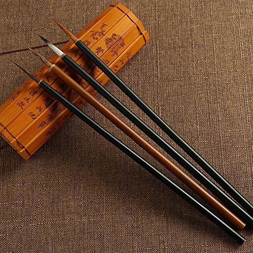 TIUSUTA Store Set of 4 Chinese Painting Brushes Set Flower Bird Line-Drawing Brushes
