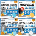 ACTIVE Washer Dishwasher Disposal & Coffee Cleaner Tablets - 96 Tabs Includes Washing Machine Cleaner, Dishwasher, Disposer, Coffee Maker Descale Tabs - Deep Clean & Refresh Appliance - 1 Year Supply - style: 96 Tablets Appliance Cleaning Bundle - Coffee