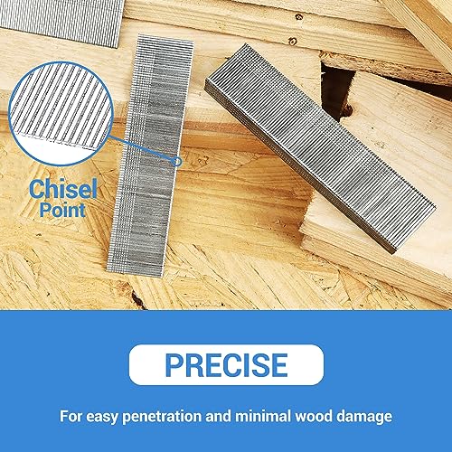 meite 18 Gauge 1-Inch Galvanized Brad Nail Ideal for Trims, Molding, Woodworking for Pneumatic, Electric Brad Nailer Gun (1,000 Counts) - size: 1"