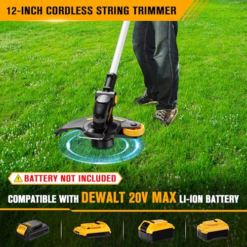 HEINPRO Cordless String Trimmer Compatible with Dewalt 20V MAX Battery - size: 12.01-INCH