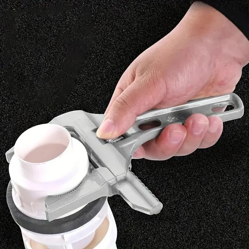 Arc Short Handle Large Opening Bath Wrench, Detachable Plumbing Pipe Adjustable Spanner, Multi-Function Socket and Pipe Wrench Tool, Silver - color: Silver