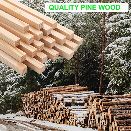 Square Wooden Dowel Rods, 20PCS 1/2" x 15" Square Wood Dowel Rods Wooden Sticks for Crafts, Unfinished Hardwood Sticks Wood Strips for Woodworking, Crafting, Arts and DIYers, Home Decor, Model Making - size: 1/2"×15"-20PCS