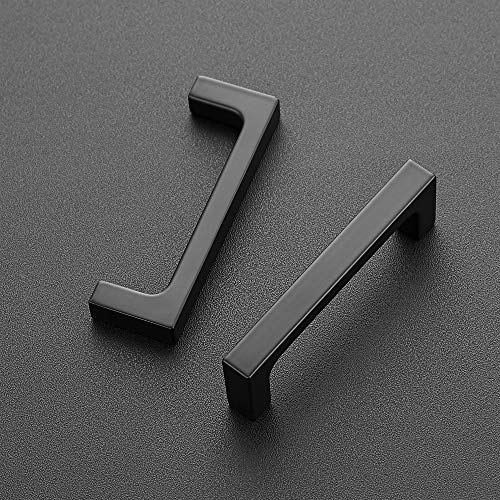 Ravinte Matte Black Square & Solid Cabinet Handles,3 Inch,30 Pack | Zinc Alloy, Flat Black Finish, Screws Included,Drawer Pulls, Cabinet Hardware for Kitchen & Drawer - size: 3 Inch Hole Center