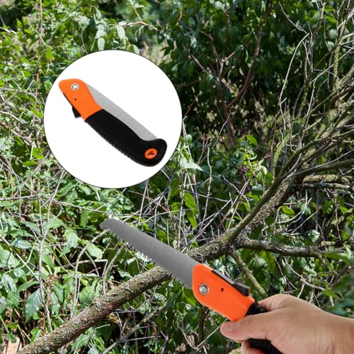 ibasenice Folding Hand Saw for Tree Cutting Pulling Pruning Saw for Gardening and Camping 14.96in Blade with 3-Sided Grinding Teeth for Firewood Woodworking and Landscaping