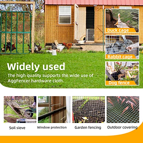 AggFencer 36in x 100ft Hardware Cloth 1/8 inch 27Ga Chicken Coop Wire Fence - size: 36in x 100ft
