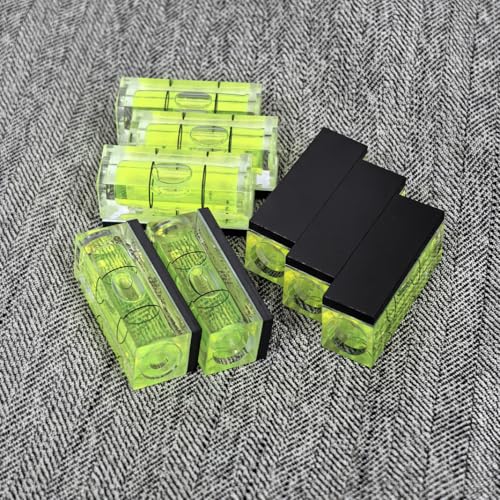 5Pcs Magnetic Small Bubble Levels 29x10x12mm Mini Square Bubble Spirit Level Measuring Layout Tools (29mm) - size: 29mm