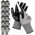 ACKTRA Level 5 Cut Resistant Safety WORK GLOVES, 12 pairs - size: X-Large (Pack of 12), style: Nitrile Coating