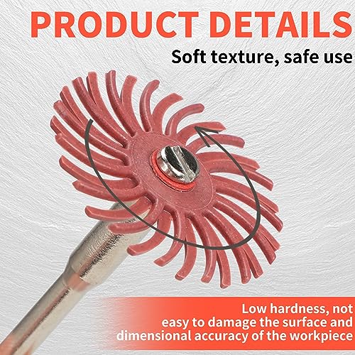 66Pcs 1In Radial Bristle Disc Kit with 3mm Shank for Rotary Tools