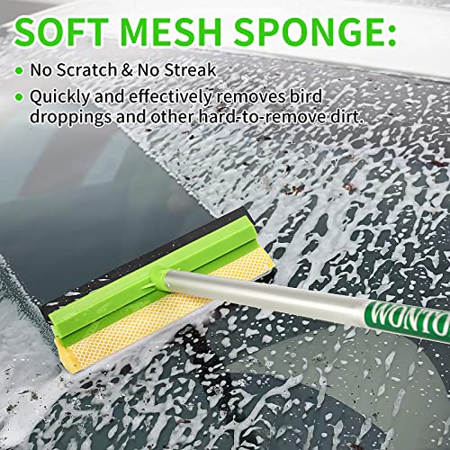 4-in-1 Window Cleaning Kit with Storage Bag, 79'' Window Squeegee Cleaner Tool with Extension Pole, Professional Window Washing Equipment for Home, Outdoor Windows, Glass, Shower, Commercial
