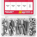 56PCS M8 Stainless Steel 304 Flanged Hex Head Bolts and Nuts kit 20mm 30mm 40mm 50mm - color: 56PCS M8 Bolts and Nuts Kit