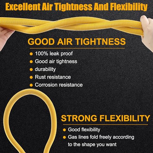 72" Dryer Gas Line Hose/Flexible Gas Line Kit with Connector1/2"MIP 3/4"FIP 3/4"MIP,5/8" OD Gas Range Connector Kit for Gas Stove,Dryer,Water Heater-by MIFLUS - size: 72in