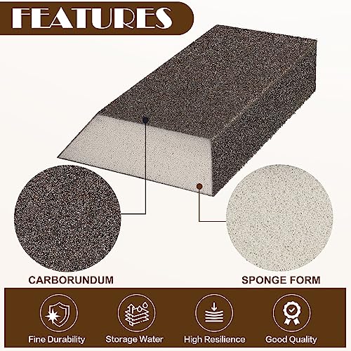 60 Grit Angled Sanding Blocks, Jamiikury Coarse Sponge Sand Block Washable and Reusable, Wet & Dry Sandpaper Block for Wood Metal Drywall and Furniture Paint - Pack of 8 - size: 60 Grits