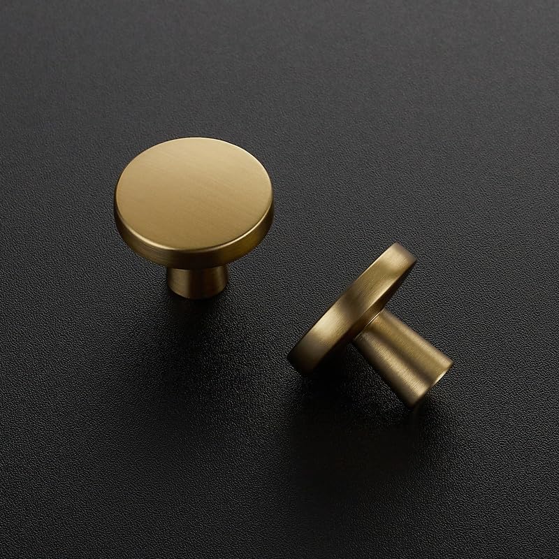 JOY DECOR Champagne Bronze Solid Kitchen Cabinet Knobs 1-1/4 Inch 5 Pack - color: Champagne Bronze
