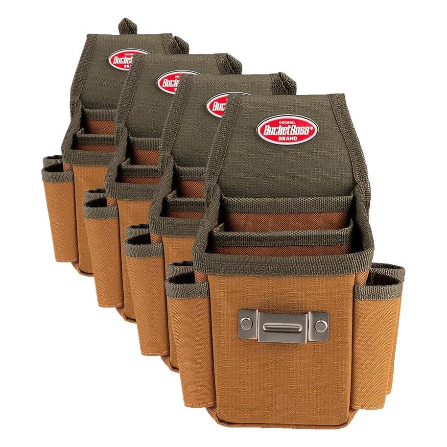 Bucket Boss - Utility Plus Pouch with FlapFit, Pouches - Original Series (54175), Brown - size: (Pack of 4)