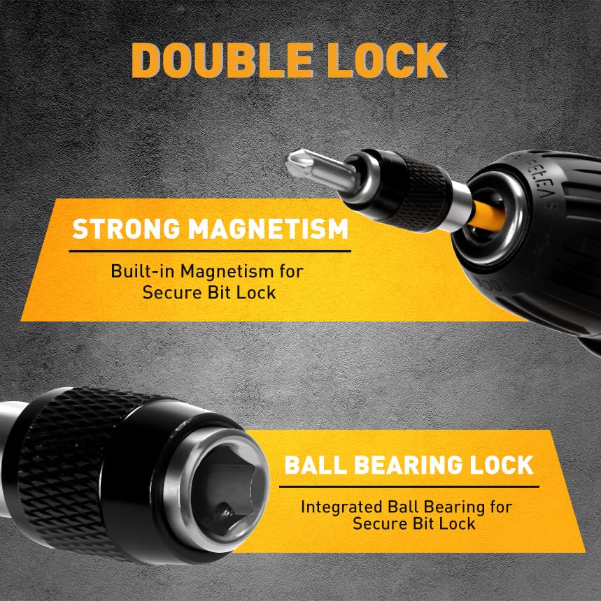 ELEAD 3-Piece Quick Change Bit Holder, 1/4" Magnetic Hex Shank Drill Bit Adapter for Screws, Nuts, Drill, bit set and Handheld Driver - style: 2.5" Standard Version