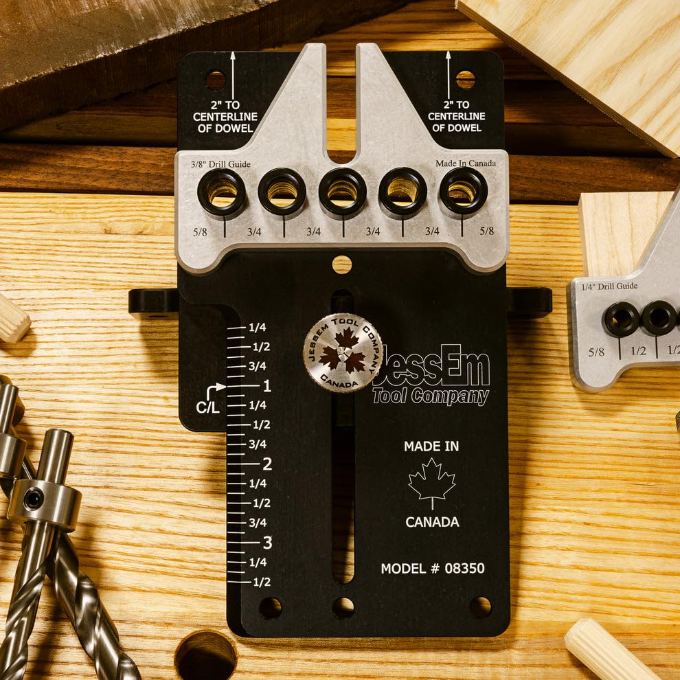 JessEm 08350MK Dowel Jig Master Kit, 1/4 3/8 1/2 Doweling Jig Woodworking