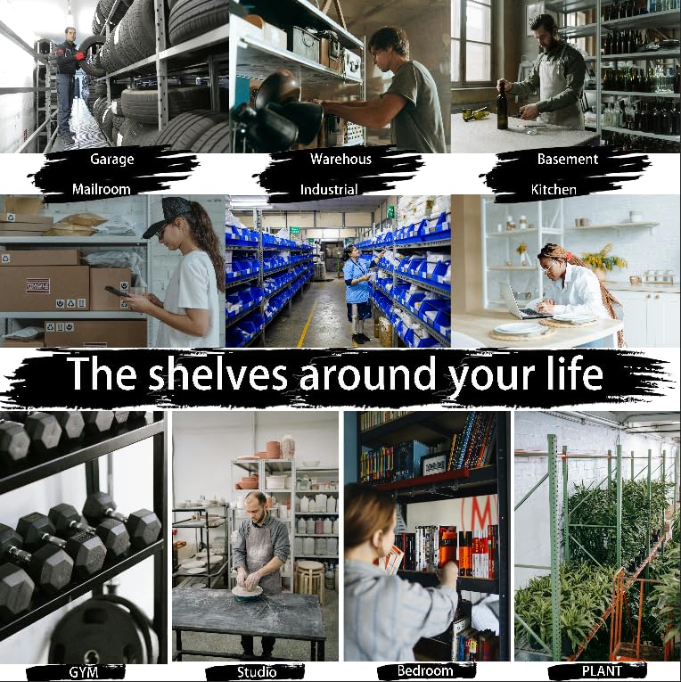 5-Tier Heavy Duty Garage Shelving, 2,750 lbs Capacity Adjustable Metal Storage Shelving Unit for Garage, Basement, Warehouse and Workshop, 35" W x 15.5" D x 72" H - size: 5T 35"W x 16"D x 72"H