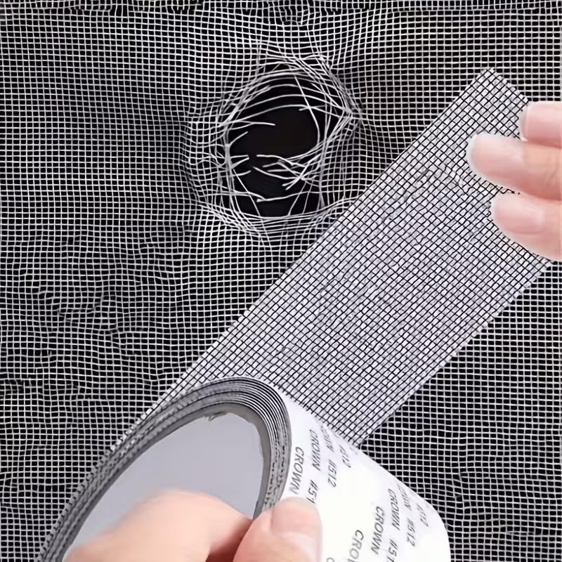 Fiberglass Screen Repair Tape, Strong Adhesive Waterproof Window Screen Repair Kit, Mesh Repair Patch for Screens, Doors, Tents & RVs