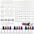 ELII 300PCS White Cable Management Kit,4 Cable Sleeve 35 Cable Clips - color: White
