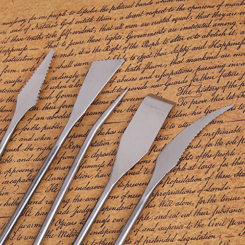 HEEPDD Stainless Steel Clay Sculpting Tools, 5 Piece Double Ended Set
