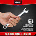 zhax 5/8" SAE Combination Wrench, 12 Point Box End, 15 Degree Offset Design, Mirror Polish Finish, Forged CR-V Steel, Hand Tools for Mechanics, Ideal for Auto and Home Repair - size: 5/8"
