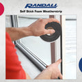 Grey Highly Compressable Foam Self Adhesive Weatherstrip (1/4" Thick x 3/4" Wide 17 FT Long). Foam Insulation Tape for use with Doors and Windows, Automotives, ACS and More